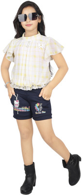 ROUNAK CREATION Girls Casual Shorts Tunic(LEMON)