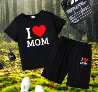 MALTOSH Baby Boys & Baby Girls Casual T-shirt Shorts(Black)