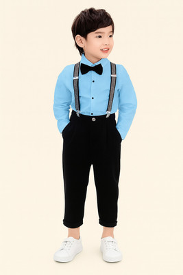 VARNIKA KIDS Baby Boys Casual Shirt Pant(BLUE & BLACK)