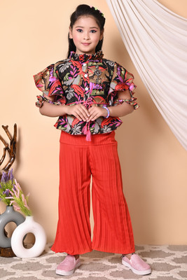 INGEEL CREATION Girls Daisy Party(Festive) Top Pyjama(Red)