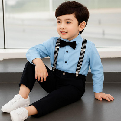 Varnikka collection Baby Boys Party(Festive) Shirt Pant(Blue)