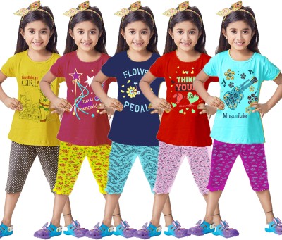 crazyon Girls Casual T-shirt Capri(multi)