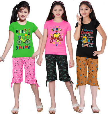 KS KOARRA Girls Casual T-shirt Track Pants(129 MULTICOLOURRS)