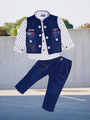 KDF Baby Boys Party(Festive) Jacket Pant(BLUE)