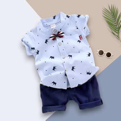 WinsKart Baby Boys & Baby Girls Party(Festive) Shirt Shorts(ROYALTAJ_SKY_BLUE)