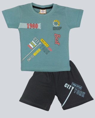 FASHION GRAB Baby Boys & Baby Girls Casual T-shirt Shorts(PISTA)