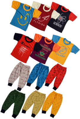 FB GROUP OF COMPANY Baby Boys & Baby Girls Casual T-shirt Track Pants(MULTI COLOR)