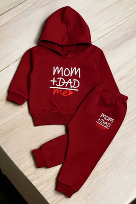 KicoCart Baby Boys & Baby Girls Casual T-shirt Pyjama(Maroon)