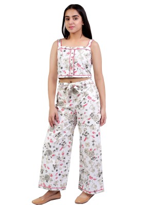 naughty ninos Girls Casual Jumpsuit Pant(White715)