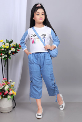 AKRA Girls Party(Festive) Top Trouser(Light Blue)