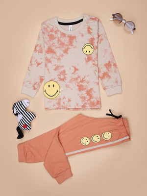 V-MART Boys Casual T-shirt Pyjama(Fawn)