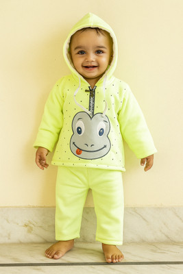 Fly Step Baby Boys & Baby Girls Casual Top Pyjama(Green)