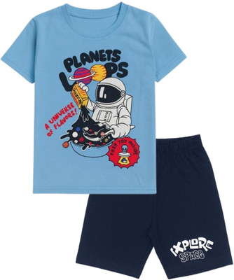 Tora Baby Boys Casual T-shirt Shorts(BLUE)