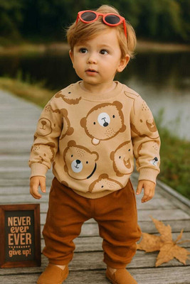 CALCUTTA FASHION Baby Boys & Baby Girls Party(Festive) Shirt Pant(BROWN)