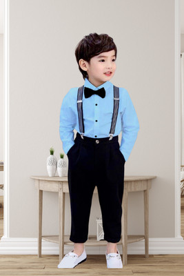 KRIYU CREATION Boys & Girls Party(Festive) Shirt Pant(Blue)