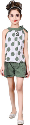 SVM FASHION Girls Casual Top Skirt(Green)