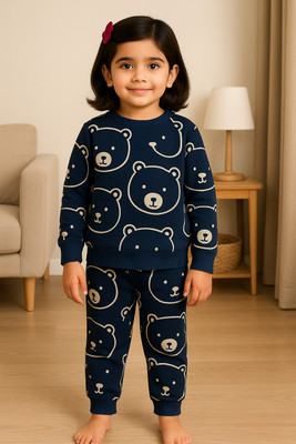 toystshirt Boys & Girls Casual Sweatshirt Pant(Navy)