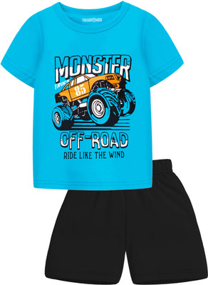 Trampoline Boys & Girls Casual T-shirt Shorts(Blue, Black)
