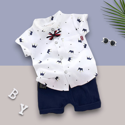 ULTRINA Baby Boys & Baby Girls Casual Shirt Shorts(ROYAL TAJ_WHITE_BLUE)