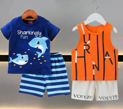 CALCUTTA FASHION Baby Boys & Baby Girls Casual T-shirt Shorts(Multicolor)