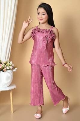 Kgn Garments Girls Party(Festive) Top Pyjama(Pink)