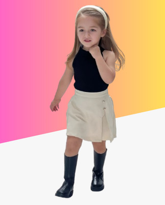 MENVVY TREND Baby Girls Party(Festive) Top Shorts(BLACK)