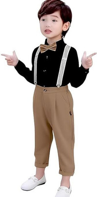 Bleckz Someck Boys & Girls Party(Festive) Shirt Pant(Black)