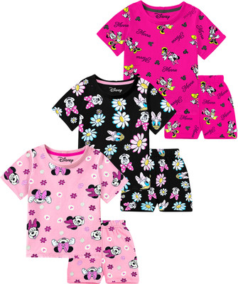 Kuchipoo Baby Girls Minnie Casual T-shirt Shorts(Multicolor 144)