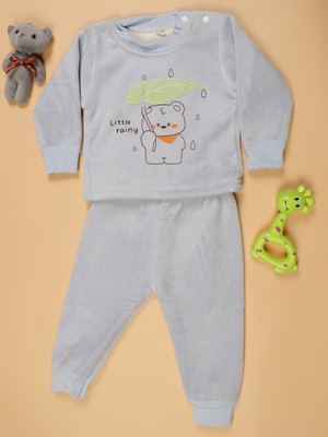 V-MART Baby Boys Casual T-shirt Pyjama(Grey)