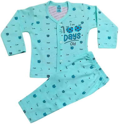 SANIKIDSWEAR Baby Boys & Baby Girls Casual Top Pant(SKY BLUE)