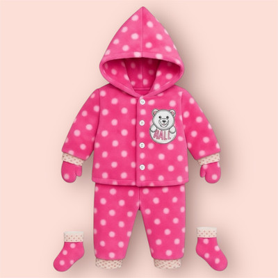 Luckycollection Baby Boys & Baby Girls Casual Sweater Bootie, Mitten, Pant(Pink)