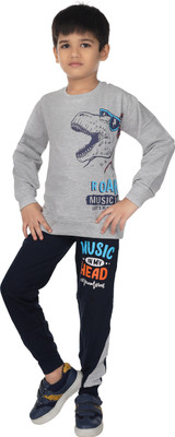NOTTIE PLANET Boys Casual T-shirt Pyjama(Grey)