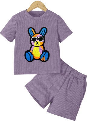 EMBLICA Boys & Girls Casual T-shirt Shorts(PURPLE)