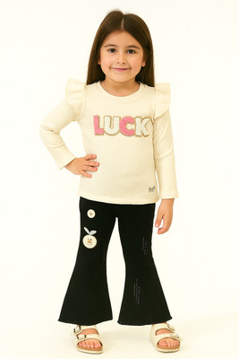 Maqorama Fashion Baby Girls Party(Festive) Jeans Top(Multicolor)