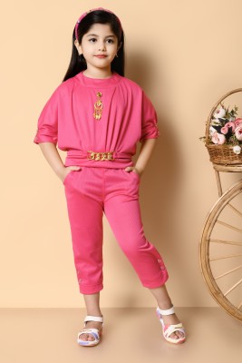 8 N STYLE Girls Casual Top Pant(Pink)