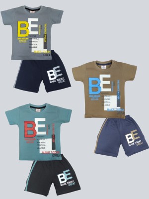 FASHION GRAB Baby Boys & Baby Girls Casual T-shirt Shorts(Brown)