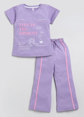 TOONYPORT Girls Casual Top Pant(Purple)