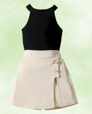 MENVVY Baby Girls Party(Festive) Top Shorts(BLACK)