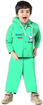 Maya Bookkey Baby Boys Party(Festive) Sweatshirt Pyjama(Light Green)