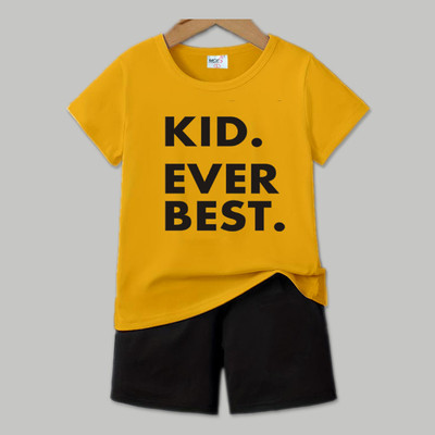 MGRS Baby Boys & Baby Girls Casual T-shirt Shorts(MUSTARD)