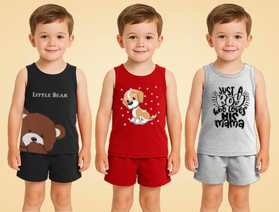 toystshirt Boys Casual T-shirt Shorts(black,Red,Grey)