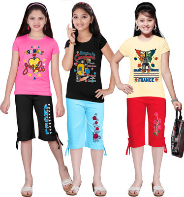 KS KOARRA Girls Casual T-shirt Track Pants(62 MULTICOLOURRS)
