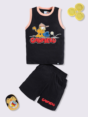 YK X Minute Mirth Boys Casual T-shirt Shorts(Black)
