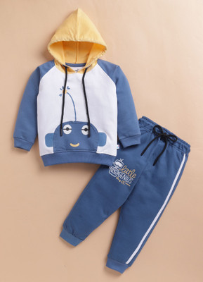 TOONYPORT Boys Casual Sweatshirt Sweatpant(Blue, White, Yellow)