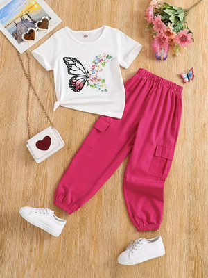 AVOVU Girls Party(Festive) T-shirt Pant(PINK)