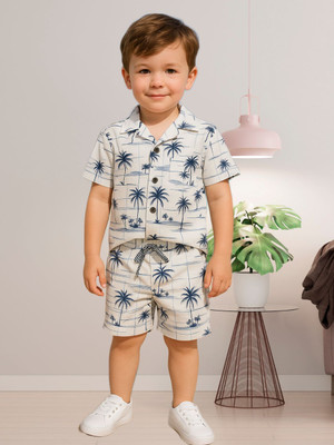 FASHION GRAB Baby Boys Casual Shirt Shorts(white1)