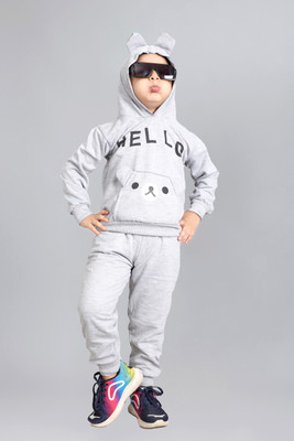 Ameeha Baby Boys & Baby Girls Casual Track Suit Track Suit(grey)