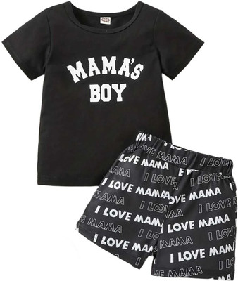 INDHRANI Baby Boys & Baby Girls Casual T-shirt Shorts(Black)