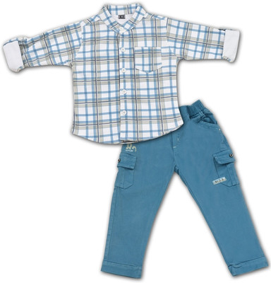 Choo Choo Boys Casual Shirt Pant(Blue)