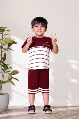 StyleDust Baby Boys & Baby Girls Casual T-shirt Capri(MAROON)